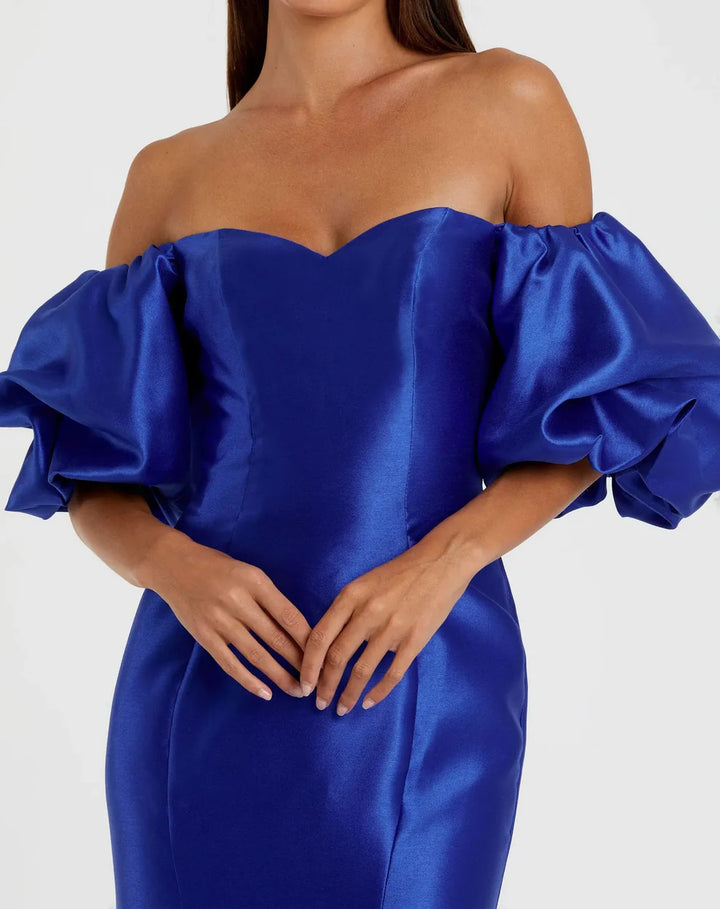 Mac Duggal 50677 Sweetheart Off the Shoulder Puff Sleeve Gown