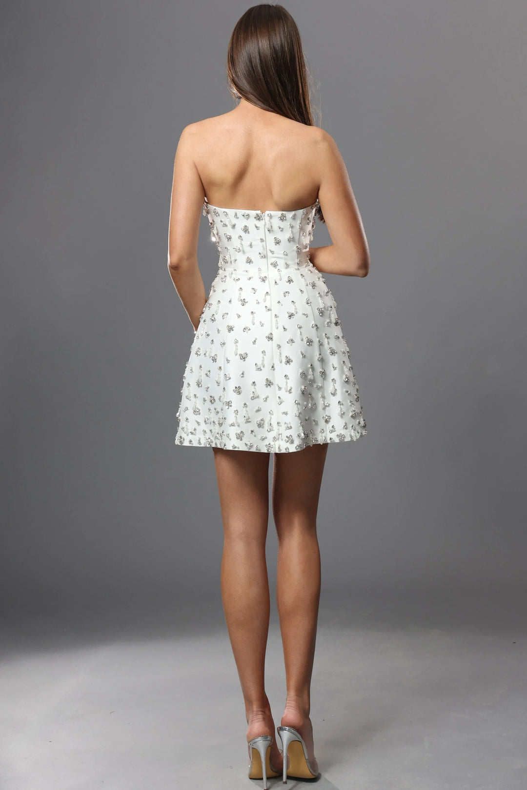 Jovani 51615 Crystal Embellished A Line Mini Dress