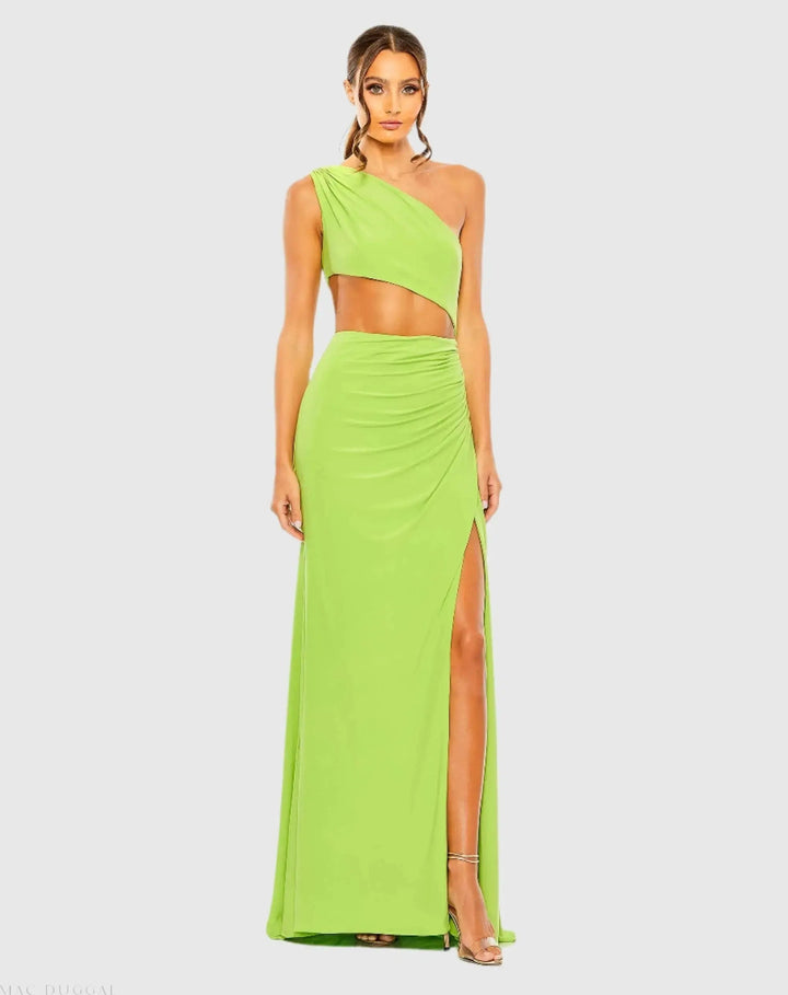 Mac Duggal 55975 Cut Out One Shoulder Ruched Back Gown