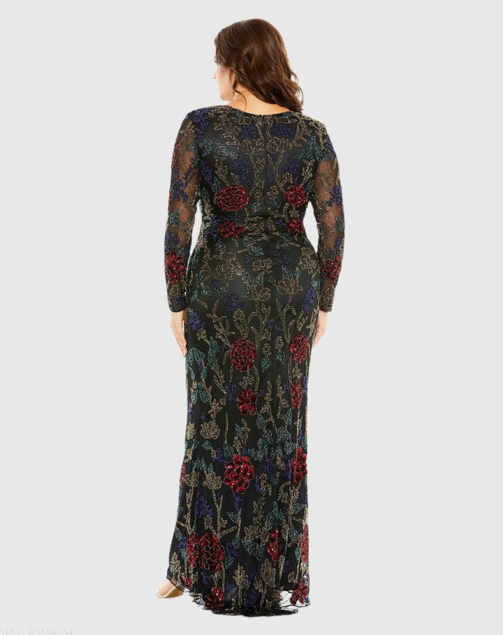 Mac Duggal 5942 High Neck Beaded Embellished Gown