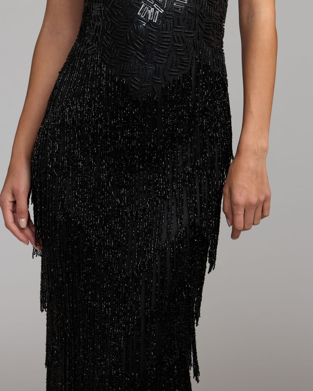 Mac Duggal 6283 Beaded Fringe Sleeveless Gown