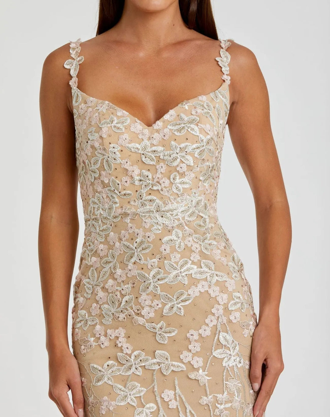 Mac Duggal 67492 Floral Embroidered Tulle Trumpet Gown
