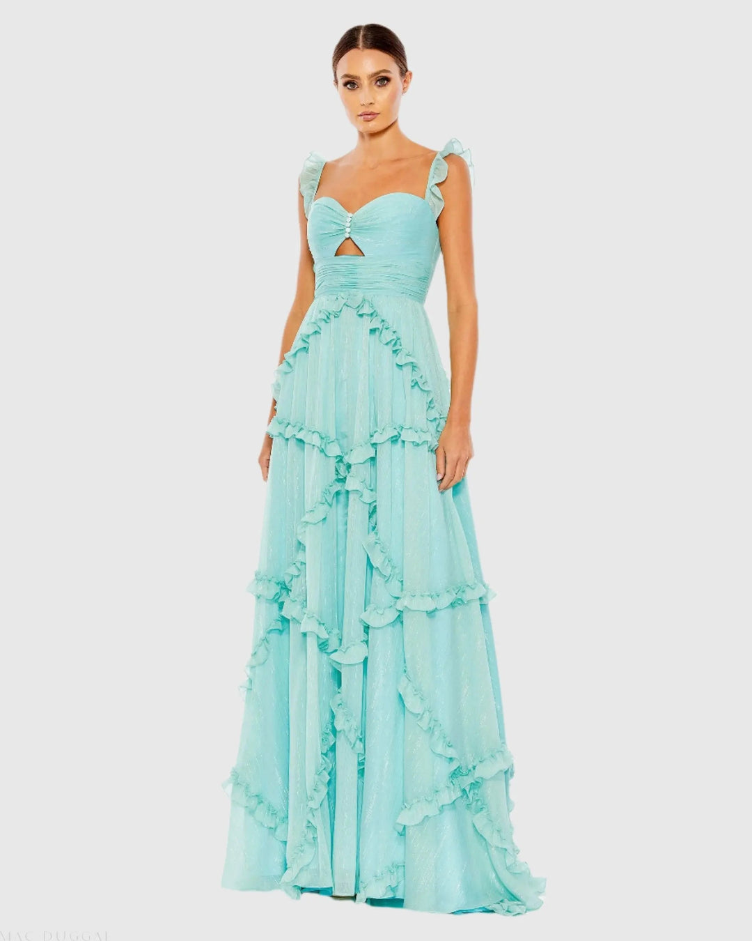 Mac Duggal 68093 Ruffle Tiered Sleeveless Flowy A Line Gown