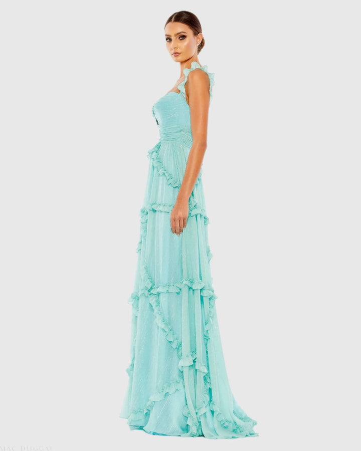 Mac Duggal 68093 Ruffle Tiered Sleeveless Flowy A Line Gown