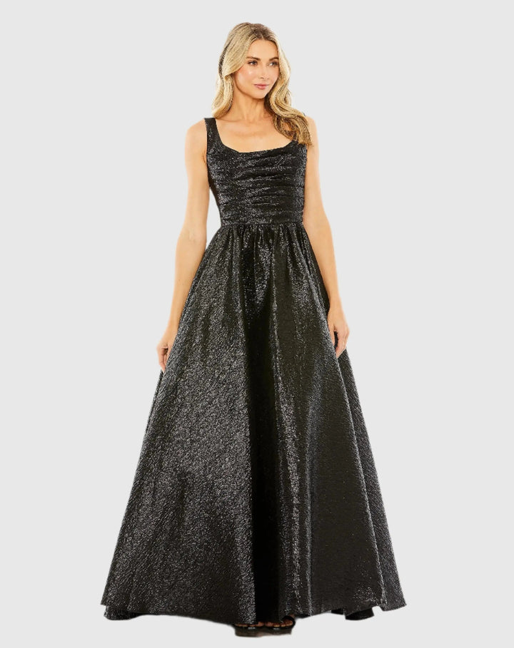 Mac Duggal 68349 Metallic Pleated Bodice Ballgown