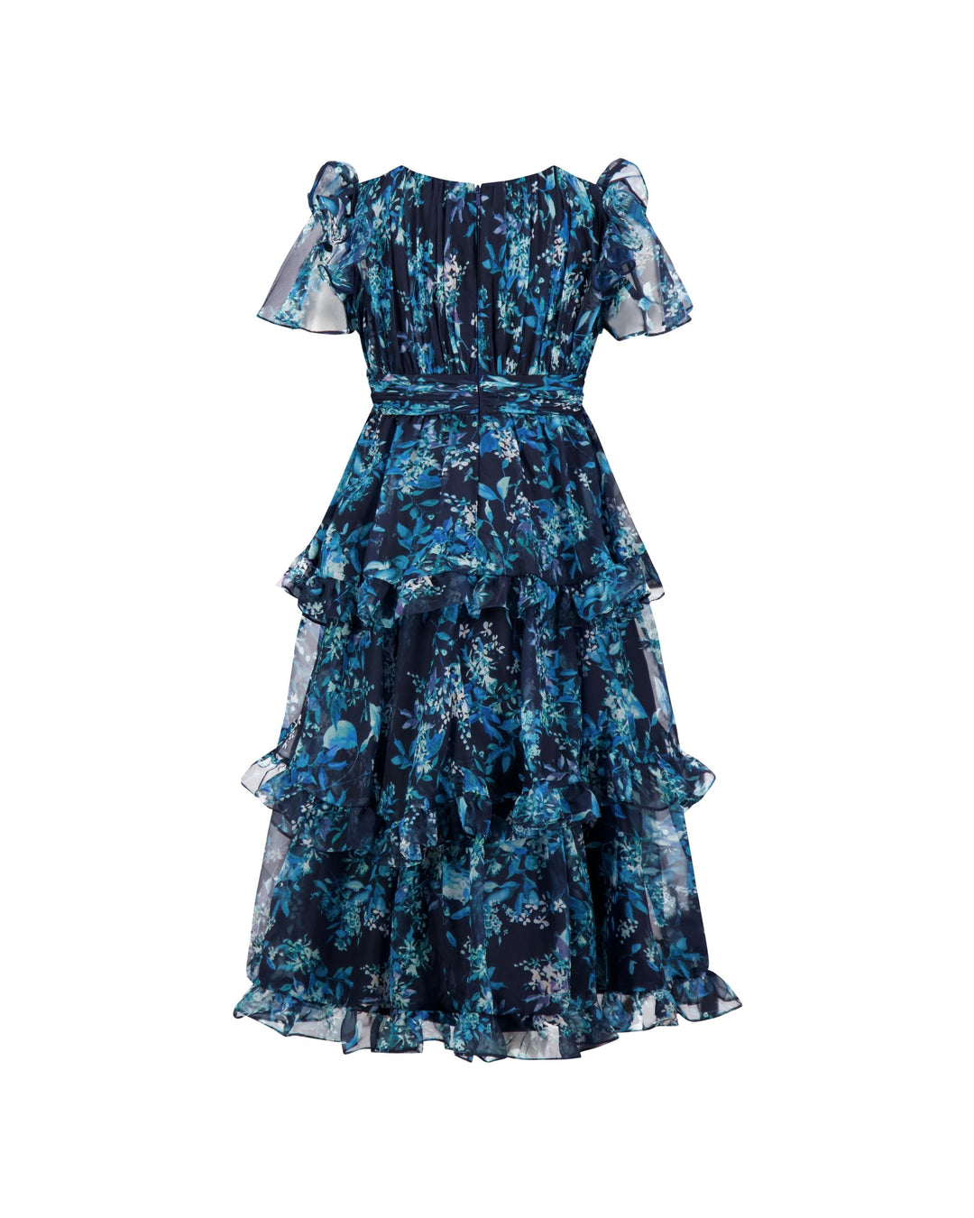 Mac Duggal 68664 Girls Floral Chiffon Tiered Ruffle Dress