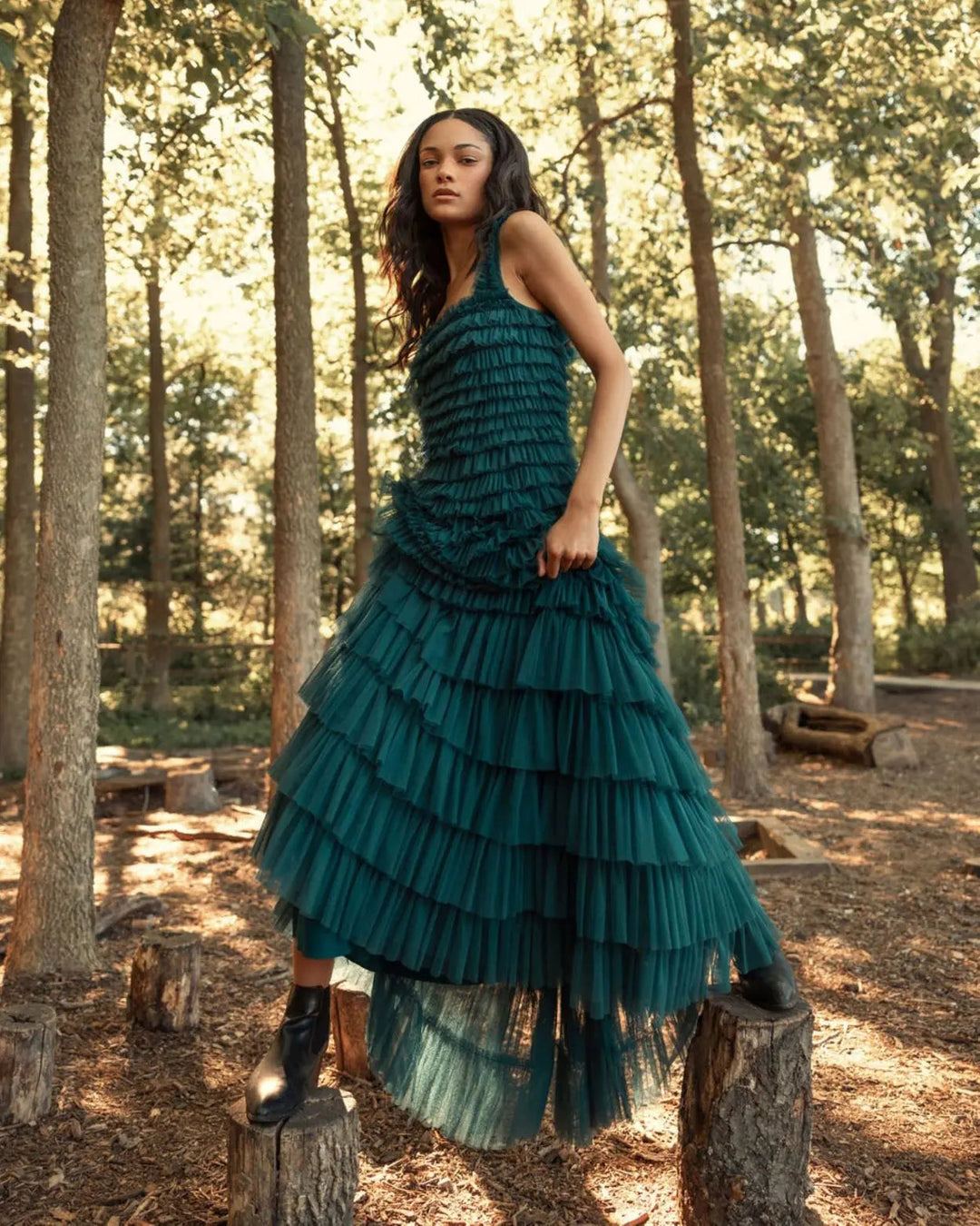 Mac Duggal 8046 Sleeveless Ruffle Layered Gown