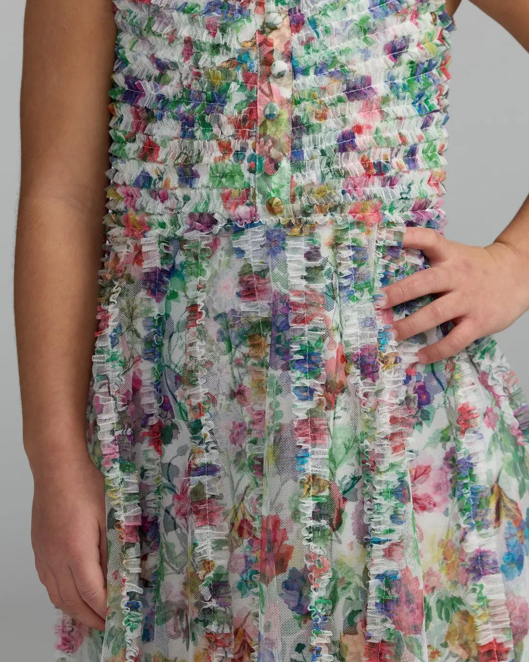 Mac Duggal 8068 Girls Floral Print Ruffle Mini Dress