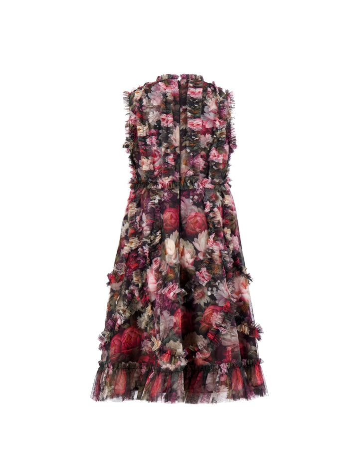 Mac Duggal 8504 Girls Floral High Neck Ruffle Dress