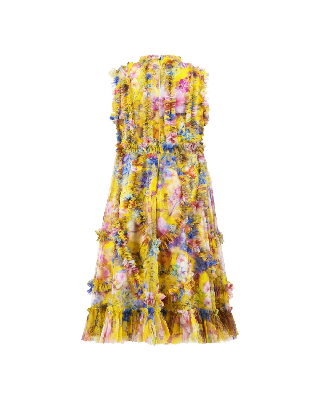 Mac Duggal 8504 Girls Floral High Neck Ruffle Dress