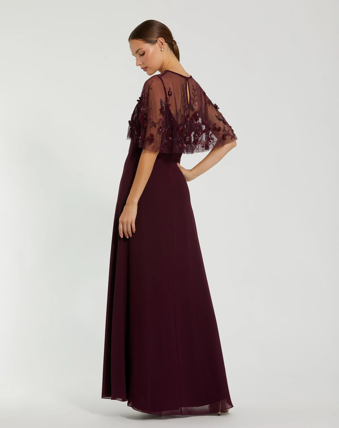 Mac Duggal 9229 Sleeveless Gown with Embellished Cape
