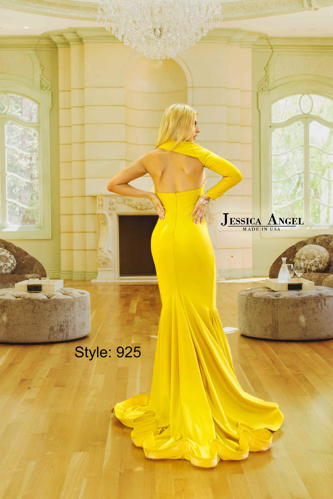 Jessica Angel 925 cutout back mermaid gown back view