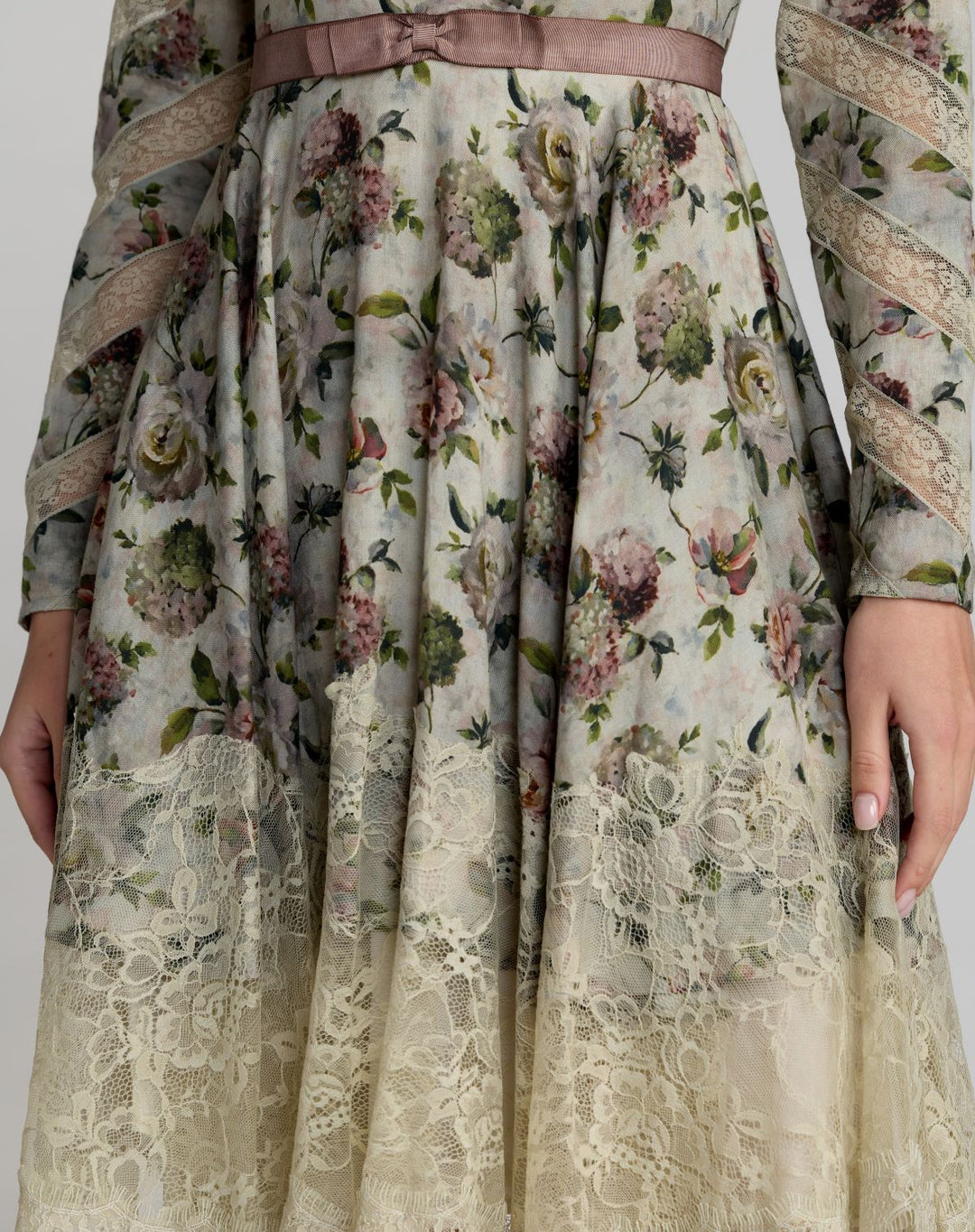 Mac Duggal 94355 Floral Long Sleeve Cotton Mini Dress