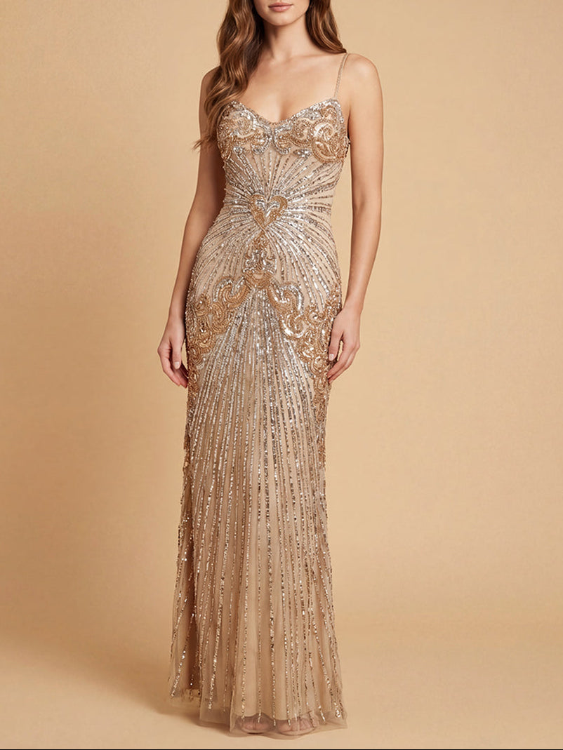Lara  9921 Detachable Straps Beaded Gown - FOSTANI.com