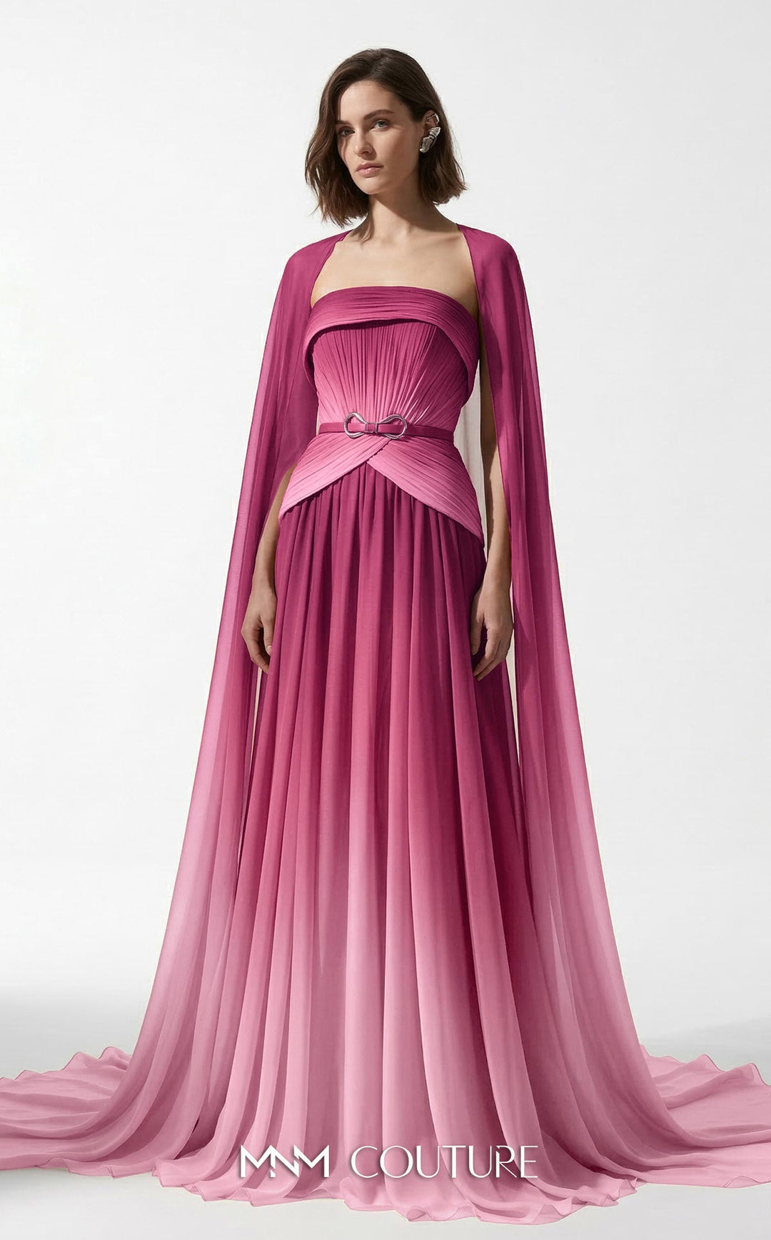 MNM Couture Style E0153 Ethereal Chiffon Strapless Empire A-Line Dress - FOSTANI.com
