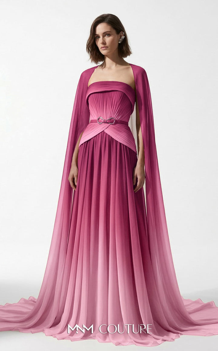 MNM Couture Style E0153 Ethereal Chiffon Strapless Empire A-Line Dress - FOSTANI.com