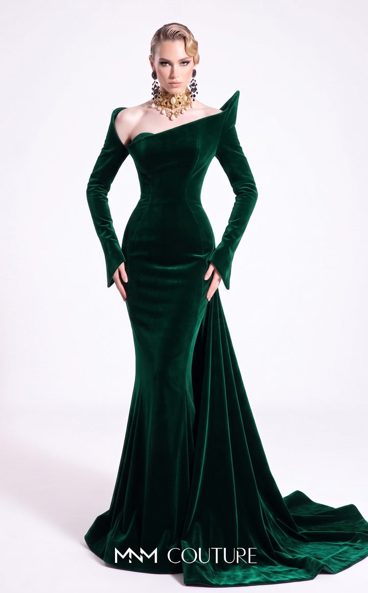 Fouad Sarkis F02910B evening gown, front view