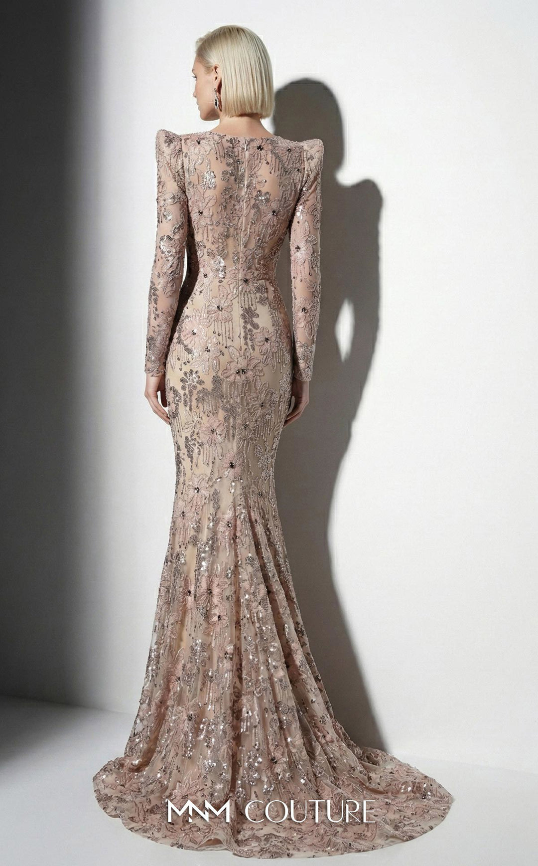 Fouad Sarkis F03021 long sleeve mermaid evening gown