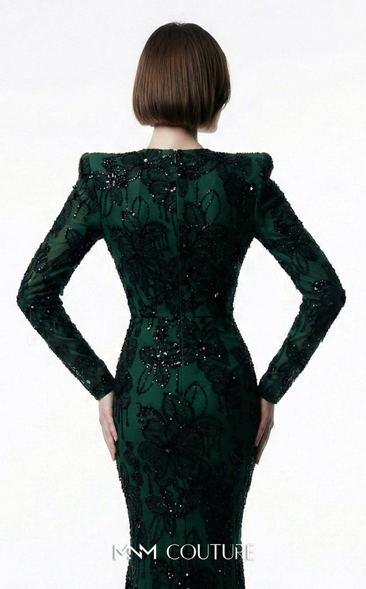 Fouad Sarkis F03021 long sleeve mermaid evening gown