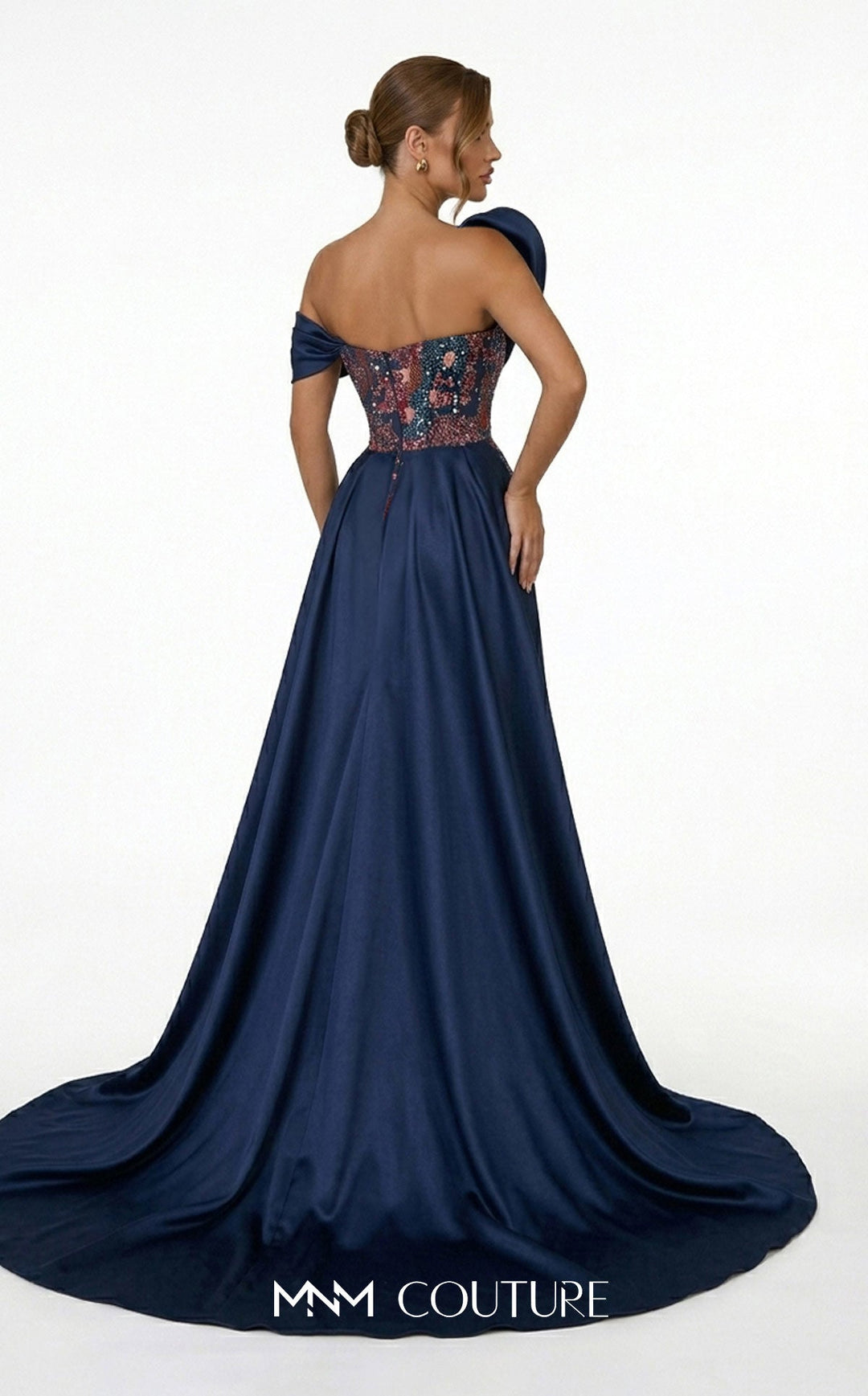 Fouad Sarkis F03044 Asymmetrical Sleeveless Corset Couture Dress