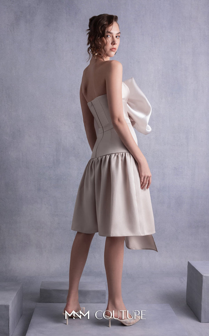 Gaby Charbachy GOS2512 strapless oversized bow dress with dropped waist back view