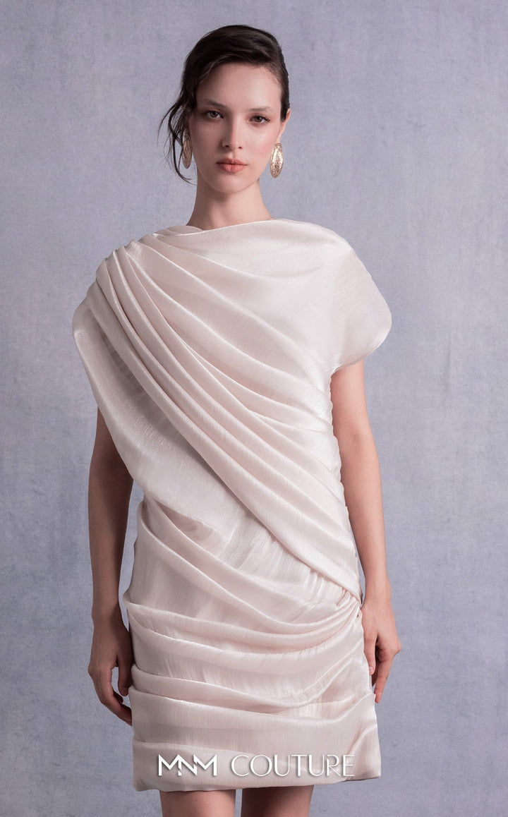 Gaby Charbachy GOS2533 draped cap sleeve dress with cowl back bodice detail