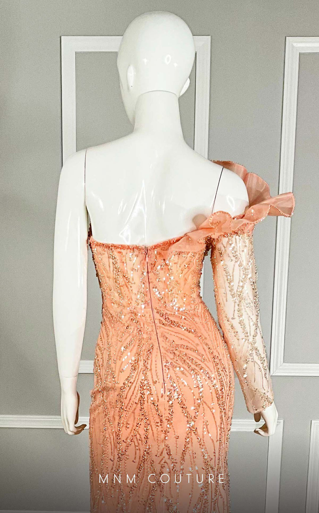 MNM Couture M1114 : Embroidered Asymmetrical Couture Tulle Gown - FOSTANI.com