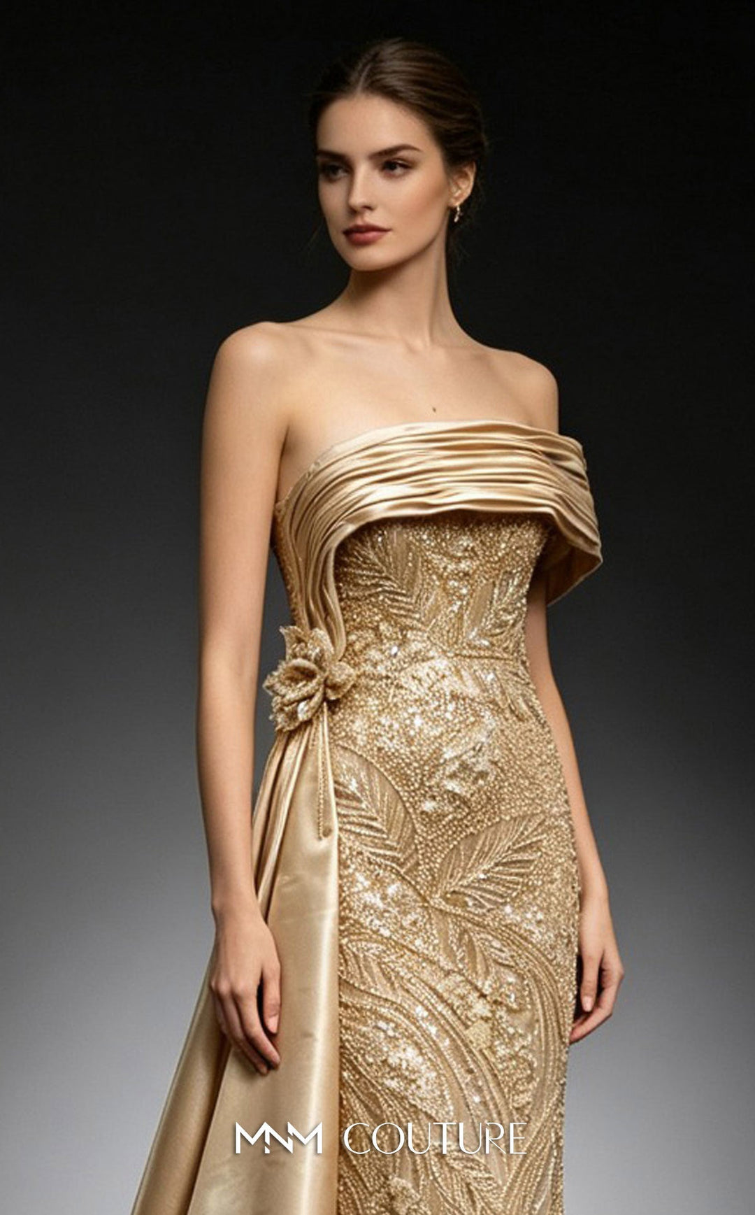 MNM Couture M1313A Sleeveless Sheath Couture Dress