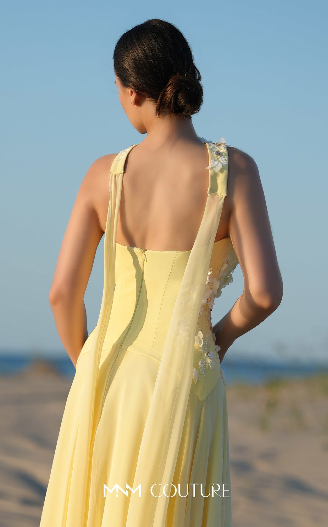 MNM Couture O09001 evening gown, back view