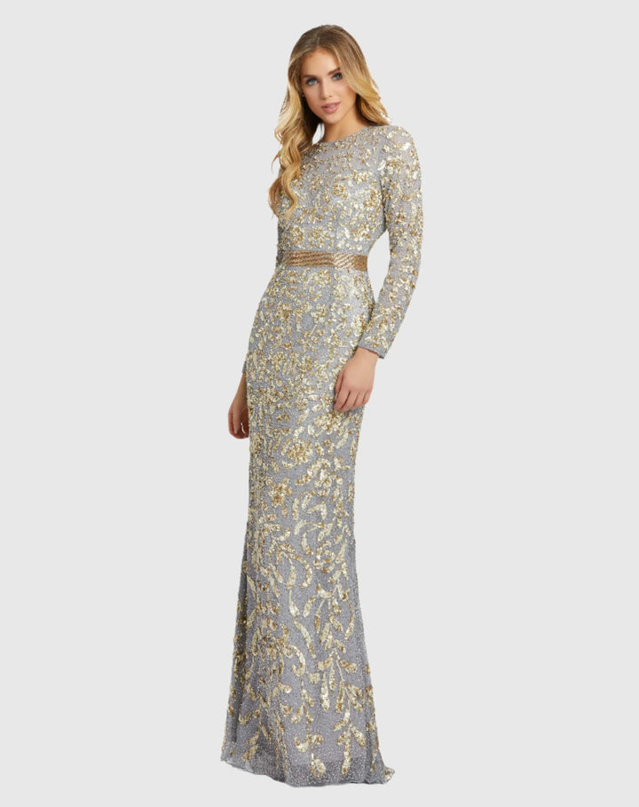 Mac Duggal 4316 Long Sleeve Embellished Gown