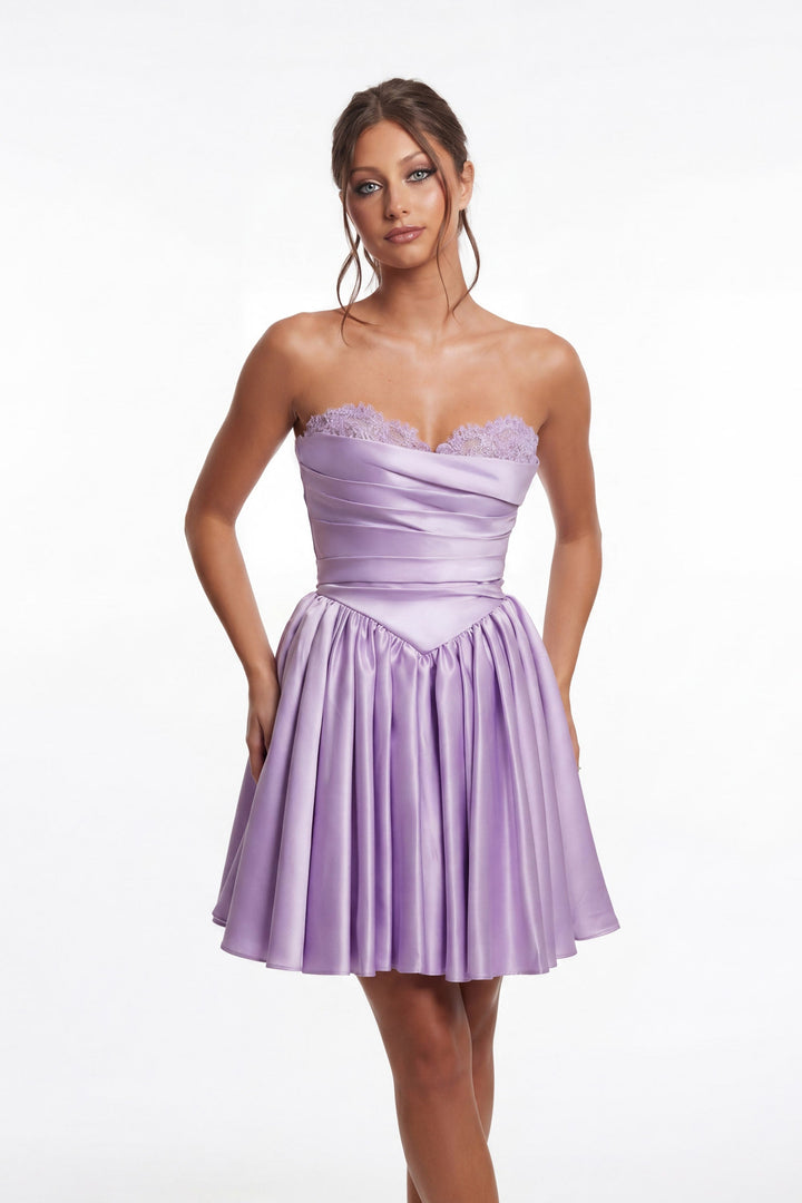 Portia & Scarlett XO215 draped sweetheart A-line homecoming dress additional view 3