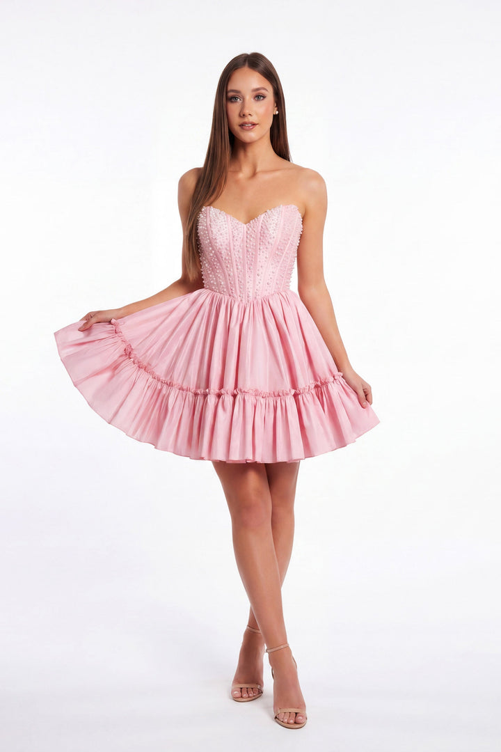 Portia & Scarlett XO216 pearl corset homecoming dress additional view 1