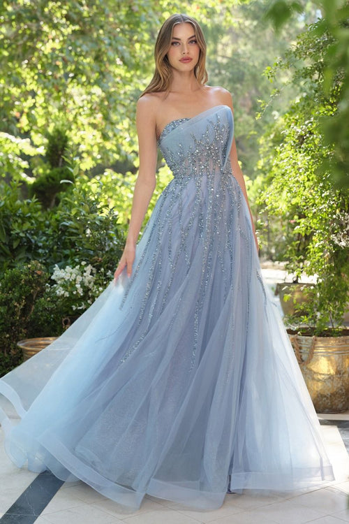 Andrea & Leo Couture A1491 Strapless Asymmetrical A-Line Prom Dress