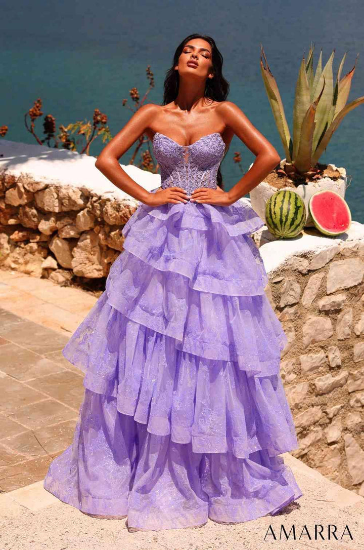 Amarra 89836 sweetheart corset ball gown front view