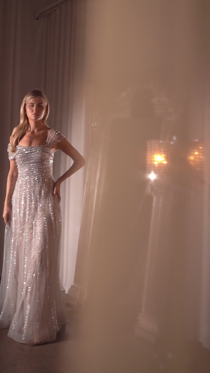 Ladivine CD0238 Shimmering Sequins Evening Dress