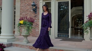 MARSONI BY COLORS M301 Scoop Neckline Long Sleeve Two-Piece Lace Jacket Mother of the Bride Suit