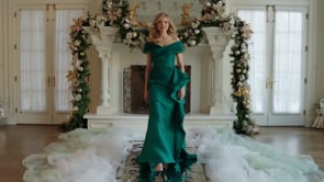 Marsoni by Colors MV1354 Off-the-Shoulder V-Neckline Short Sleeve Pleated Mother of the Bride Dress