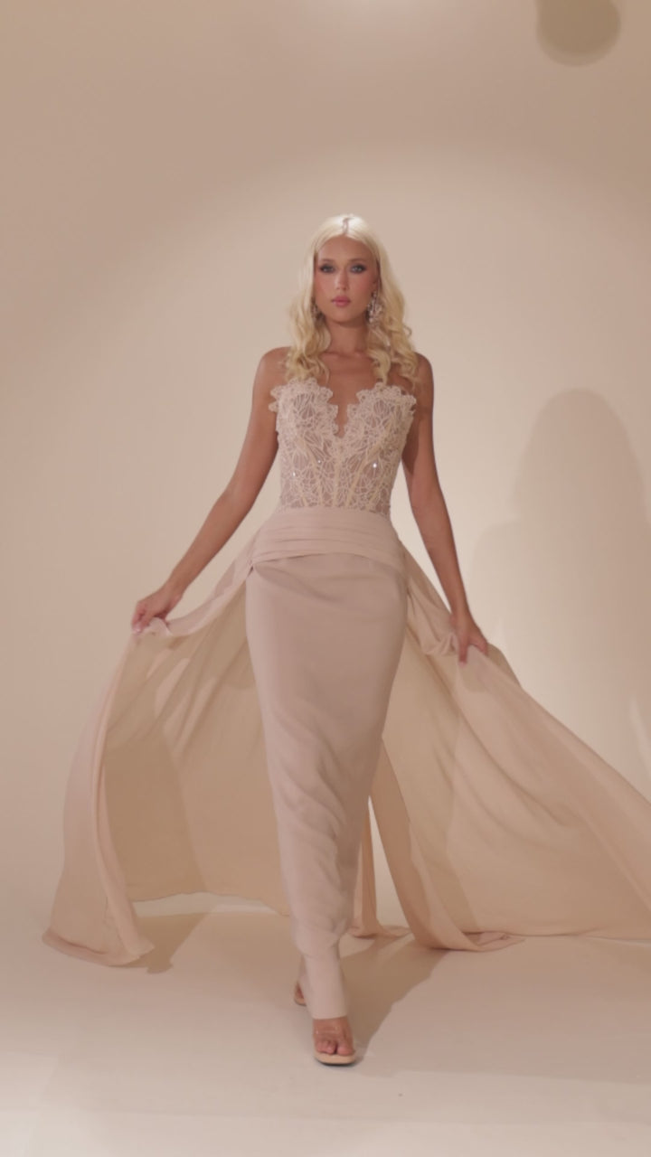 Abdo Aoude D8 Lace Bodice Couture Dress