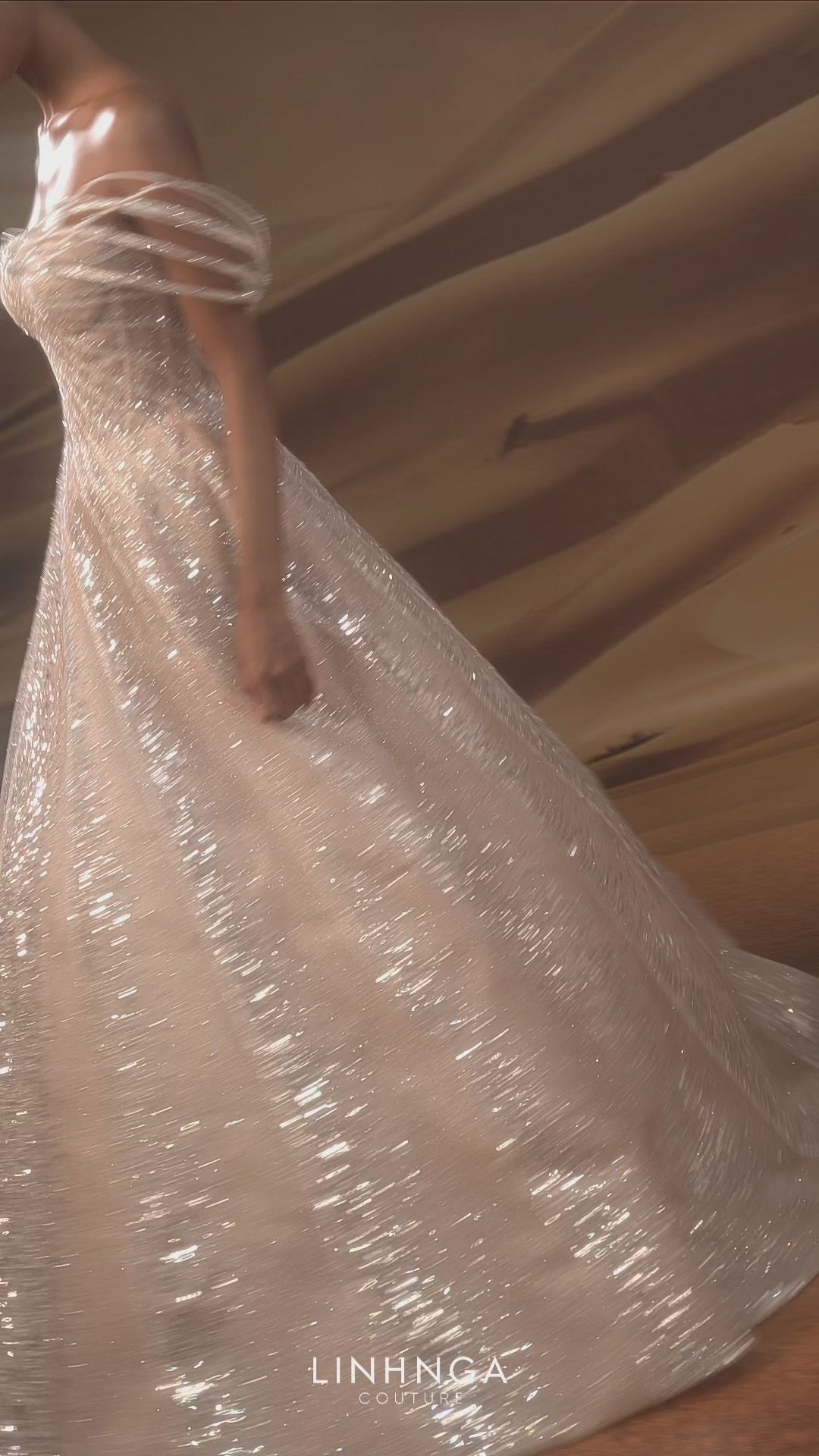 Linh Nga LXBAT265 Strapless A-Line Bridal Couture Dress
