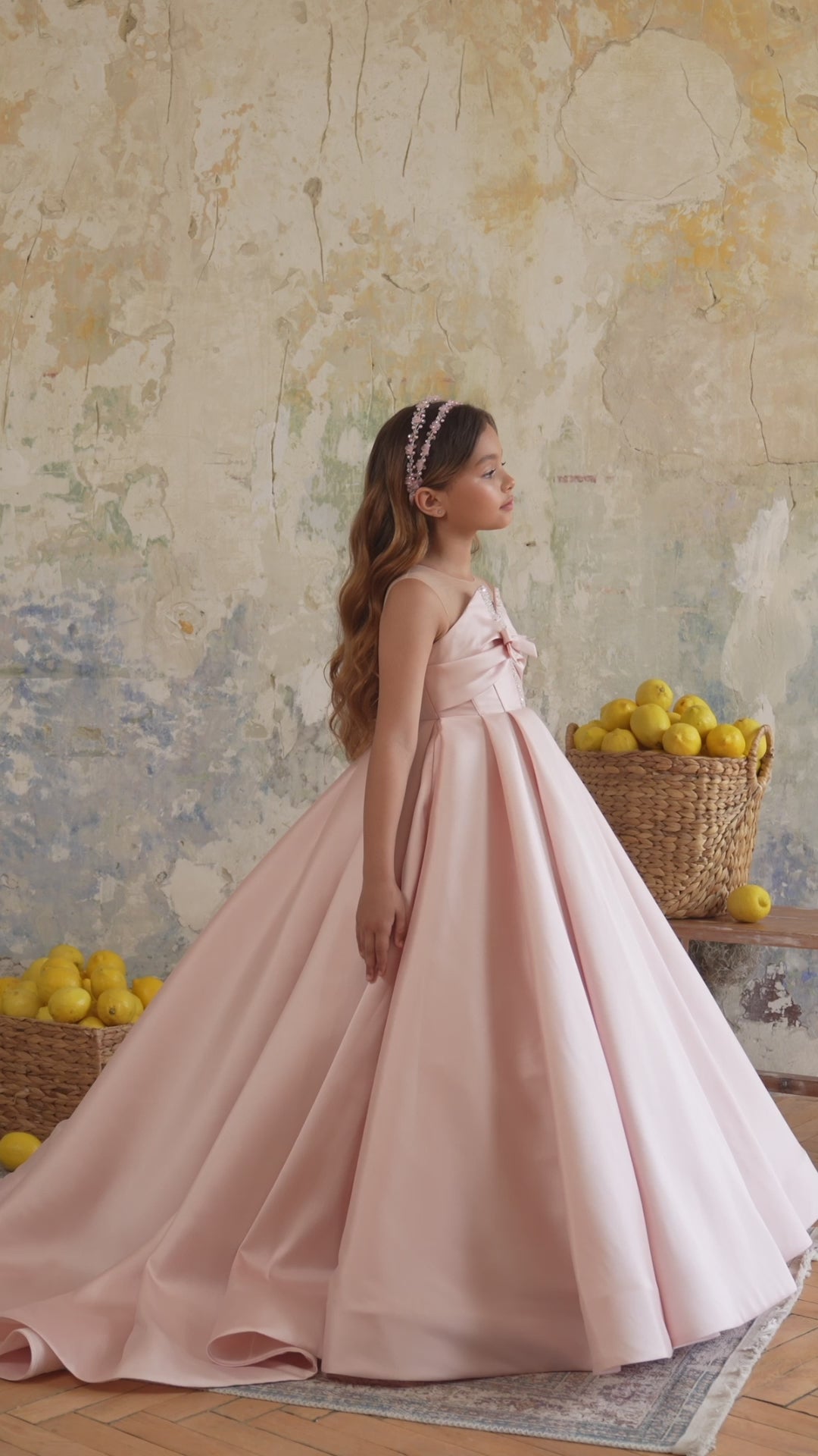 Pentelei 3813 Sweetheart Neckline Illusion Straps Embellished Ball Gown Kids Dress