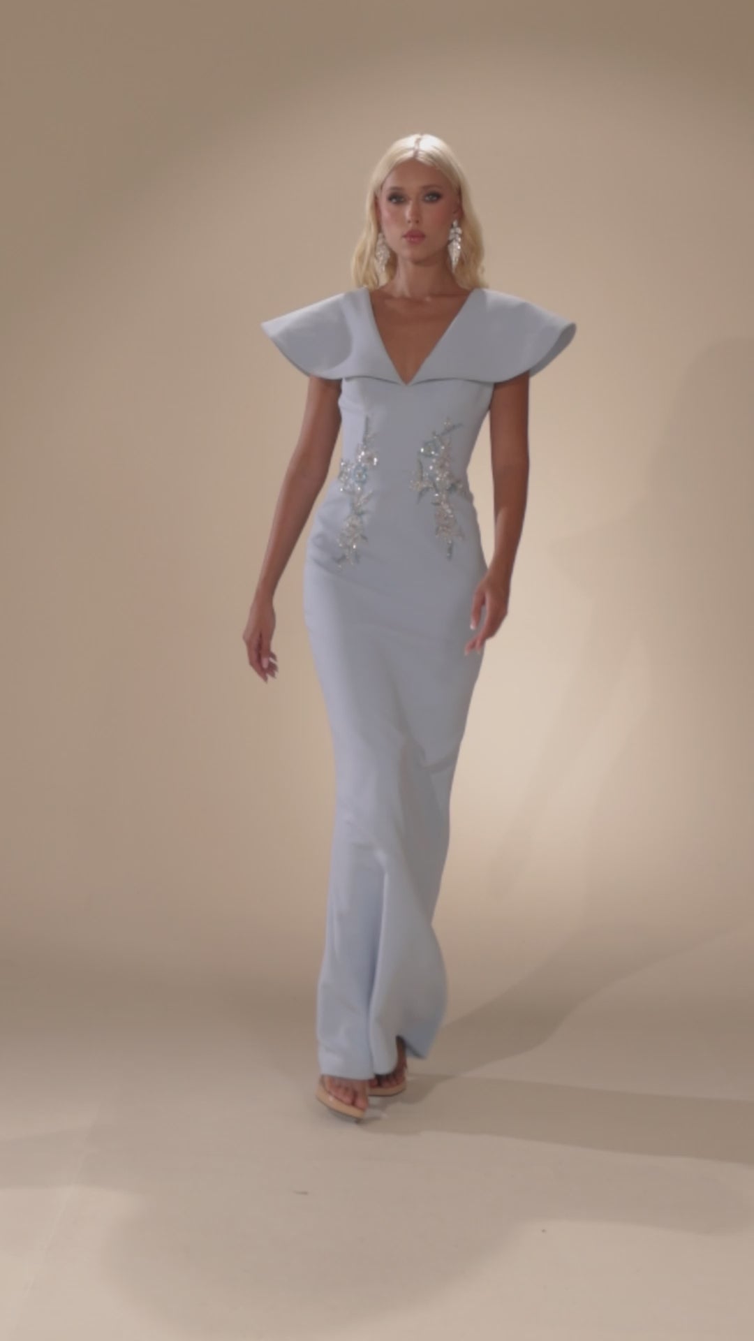 Abdo Aoude D26 V-Neck Sheath COUTURE Dress