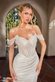 Ladivine CC456W V-Neck Detachable Off-The-Shoulder Corset Dress