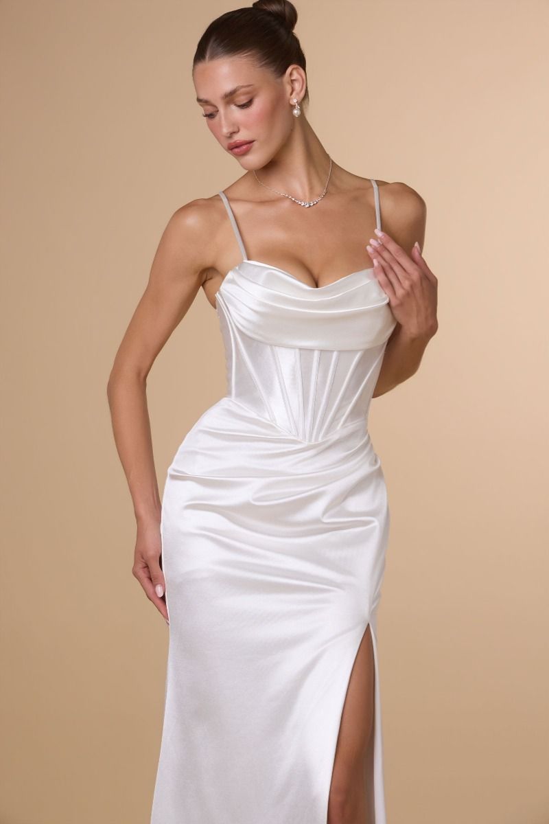 Amoris T815W Cowl Neckline Sleeveless Corset Dress