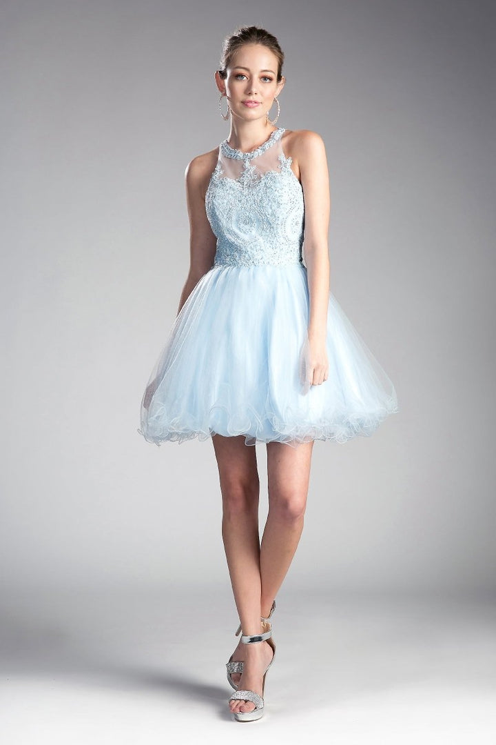 Ladivine UJ0119 layered skirt with wavy hem front view