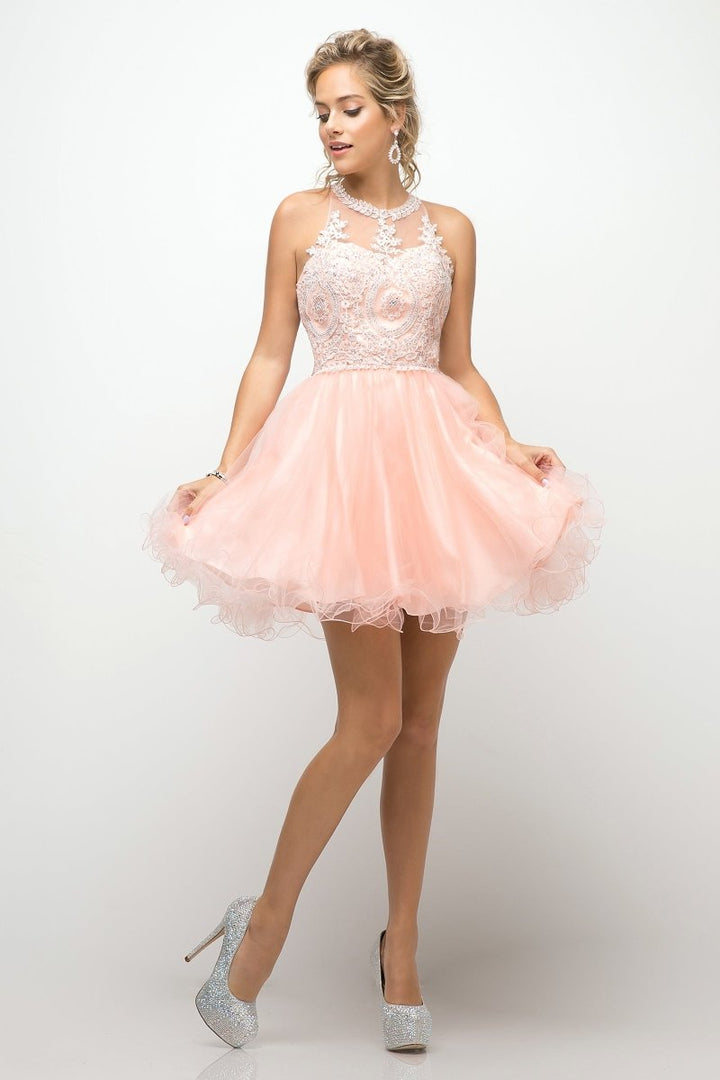 Ladivine UJ0119 short homecoming dress front pose
