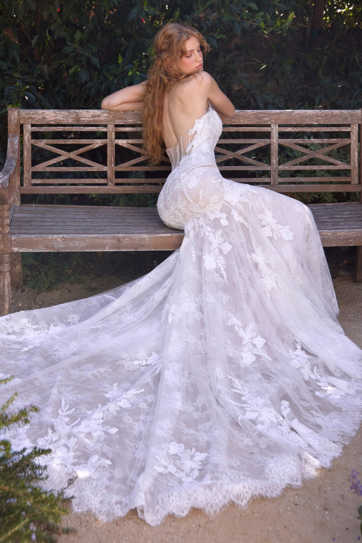 Andrea & Leo Couture WL077 back and train