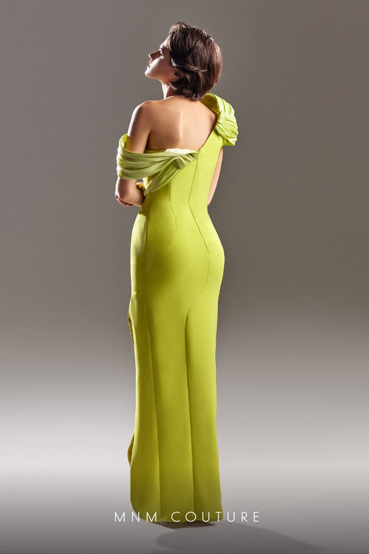 Gaby Charbachy G1518 off-the-shoulder draped column gown back view